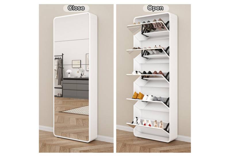 Gotagee Schuhschrank Wohnzimmerschrank Kommode mit Spiegel Freistehender Flip-Schuhregal Gotagee Schuhschrank Wohnzimmerschrank Kommode mit Spiegel Freistehender Flip-Schuhregal von Gotagee
