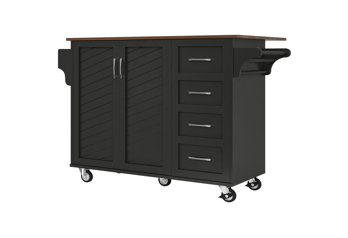 Gotagee Servierwagen Anrichte Küchenwagen Küchenschränke Esswagen Bewegliches Sideboard, Esswagen mit Handtuchhalter und Gewürzregal von Gotagee