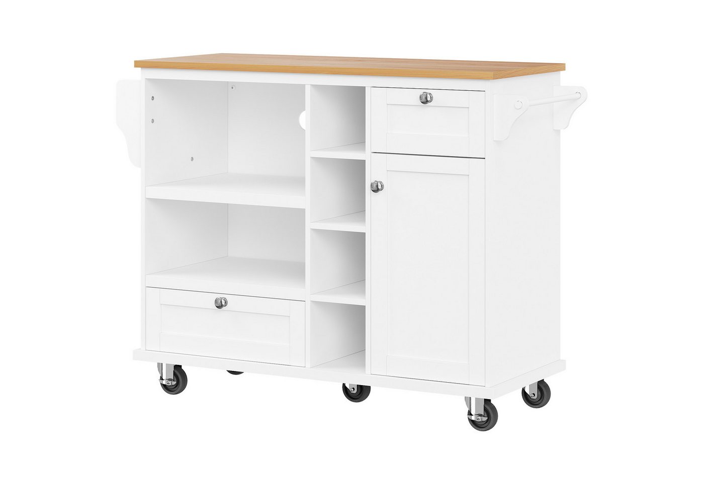 Gotagee Servierwagen Esszimmerwagen 129x46x92cm Küchenschränke Sideboard Lagerschränken, Esswagen mit Schubladen und Lagerschränken von Gotagee