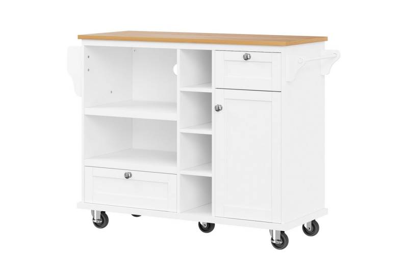 Gotagee Servierwagen Esszimmerwagen 129x46x92cm Küchenschränke Sideboard Lagerschränken, Esswagen mit Schubladen und Lagerschränken von Gotagee