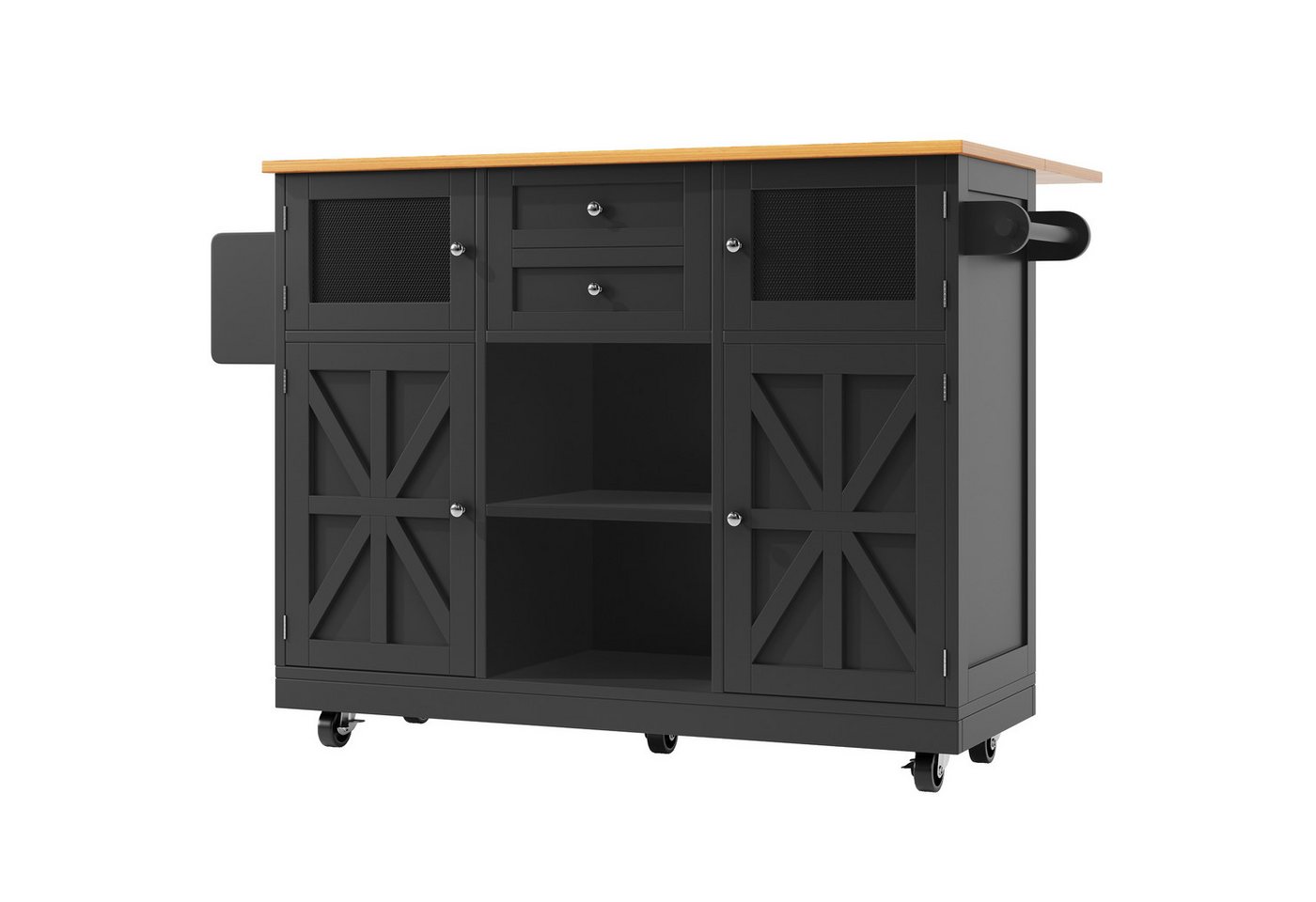 Gotagee Servierwagen Esszimmerwagen mit Arbeitsplatte Buffetschrank mit Rollen Anrichte, Dreidimensionale Schranktüren mit Rollen, verstellbare Trennwände Gotagee Servierwagen Esszimmerwagen mit Arbeitsplatte Buffetschrank mit Rollen Anrichte, Dreidimensionale Schranktüren mit Rollen, verstellbare Trennwände von Gotagee