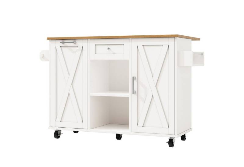 Gotagee Servierwagen Kücheninsel Küchenschrank für Mülleimer Buffetschrank Esstisch Moderne, mit Snackregalen und Stretchfunktionsschränken von Gotagee