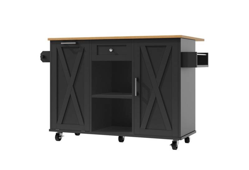 Gotagee Servierwagen Kücheninsel Küchenschrank für Mülleimer Buffetschrank Esstisch Moderne, mit Snackregalen und Stretchfunktionsschränken von Gotagee
