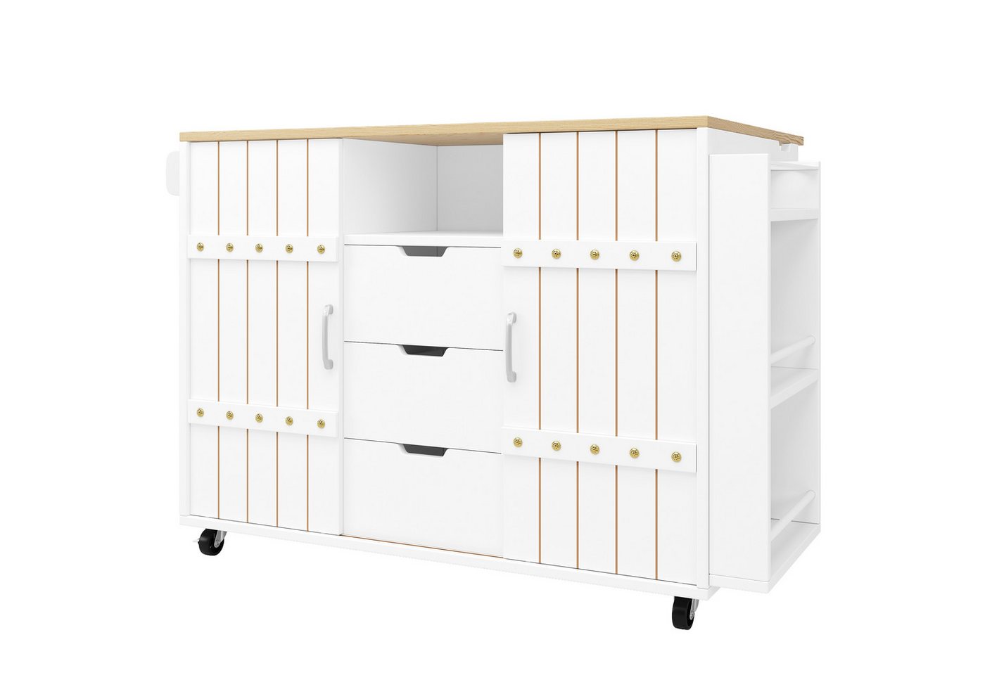 Gotagee Servierwagen Küchenschrank Küchenwagen mit rollen und arbeitsplatte Kücheninsel, Küchenwagen mit Gewürzregal und Handtuchhalter Gotagee Servierwagen Küchenschrank Küchenwagen mit rollen und arbeitsplatte Kücheninsel, Küchenwagen mit Gewürzregal und Handtuchhalter von Gotagee