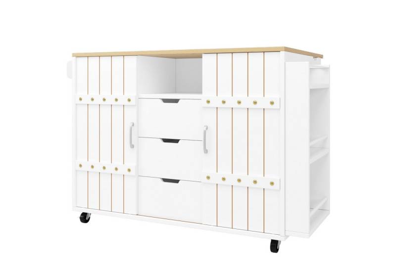 Gotagee Servierwagen Küchenschrank Küchenwagen mit rollen und arbeitsplatte Kücheninsel, Küchenwagen mit Gewürzregal und Handtuchhalter Gotagee Servierwagen Küchenschrank Küchenwagen mit rollen und arbeitsplatte Kücheninsel, Küchenwagen mit Gewürzregal und Handtuchhalter von Gotagee