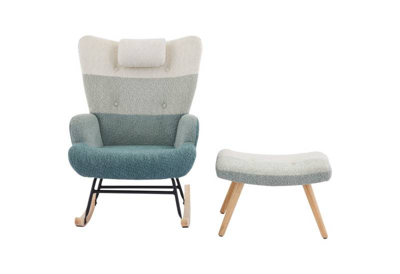 Gotagee Sessel Schaukelstuhl im bunten Patchwork-Streifen-Look Schlafzimmersessel, Schlafzimmersessel mit Fußbank. Gotagee Sessel Schaukelstuhl im bunten Patchwork-Streifen-Look Schlafzimmersessel, Schlafzimmersessel mit Fußbank. von Gotagee