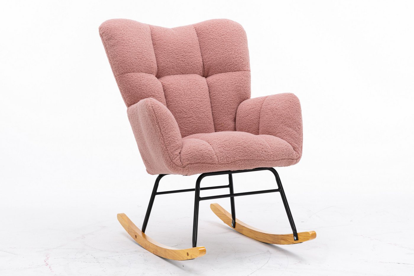 Gotagee Sessel Teddystoff Schlafzimmerstuhl gepolsterter Schaukelstuhl Lounge-Sessel von Gotagee