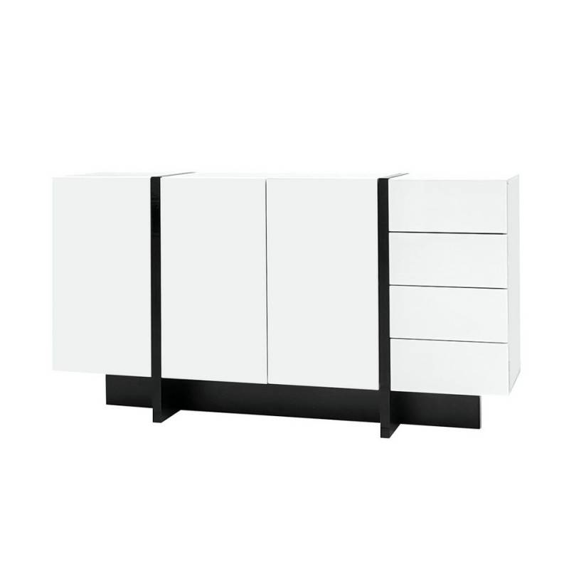 Gotagee Sideboard Anrichte Wohnzimmerschrank Beistellschrank Weiß Hochglanz Schließfach von Gotagee