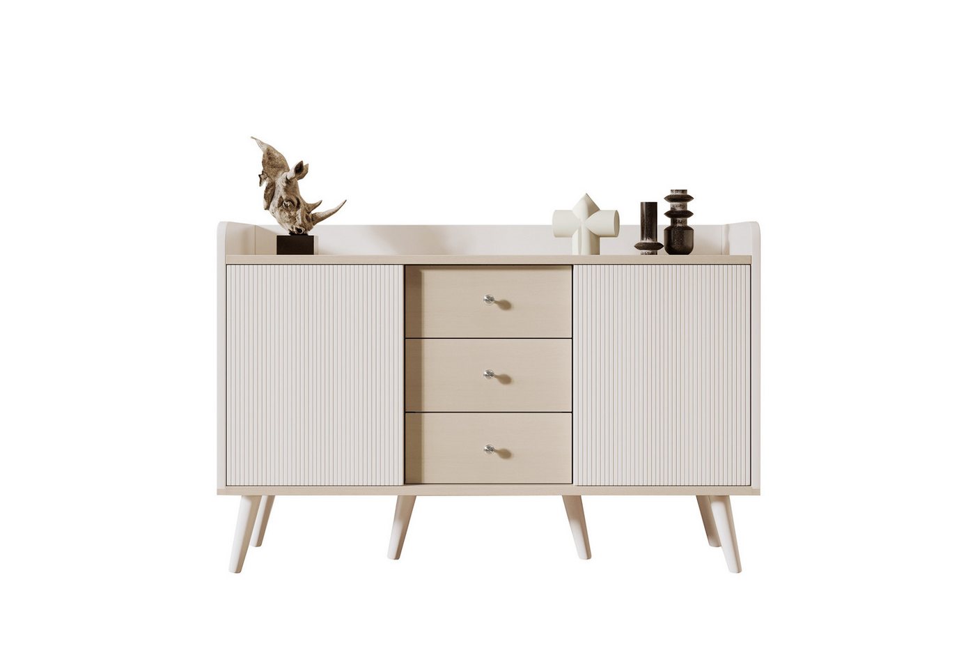 Gotagee Sideboard Anrichte Wohnzimmerschrank Moderne Kommode für Schlafzimmer Schrank, Moderne Holzfarbe-Sideboard mit Stauraumregalen. L117.5 cm Gotagee Sideboard Anrichte Wohnzimmerschrank Moderne Kommode für Schlafzimmer Schrank, Moderne Holzfarbe-Sideboard mit Stauraumregalen. L117.5 cm von Gotagee
