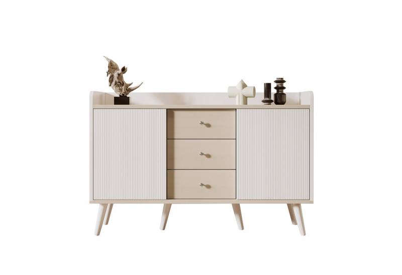 Gotagee Sideboard Anrichte Wohnzimmerschrank Moderne Kommode für Schlafzimmer Schrank, Moderne Holzfarbe-Sideboard mit Stauraumregalen. L117.5 cm Gotagee Sideboard Anrichte Wohnzimmerschrank Moderne Kommode für Schlafzimmer Schrank, Moderne Holzfarbe-Sideboard mit Stauraumregalen. L117.5 cm von Gotagee