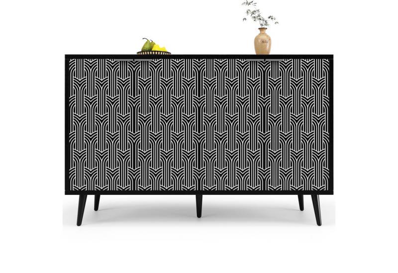 Gotagee Sideboard Anrichte120×35×78cm Wohnzimmerschrank Beistellschrank Lagerschrank, einzigartiges Schranktürdesign, freistehender Schrank, Antidumping von Gotagee
