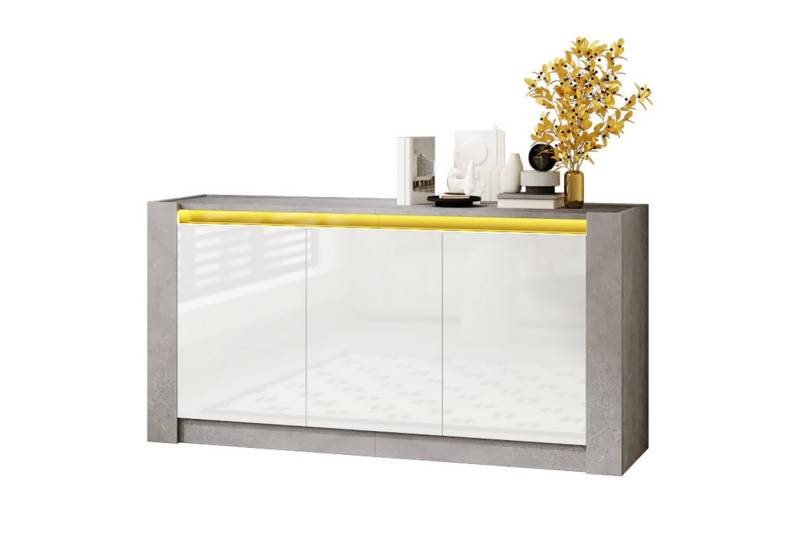 Gotagee Sideboard Esszimmerschränke Schränke Lagerschränke Modern Hochglanz Kabinett, mit Dämpfungsscharnieren und verstellbaren Einlegeböden von Gotagee