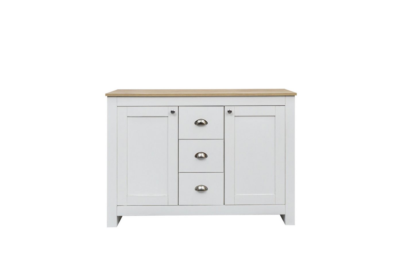 Gotagee Sideboard Holz-Sideboard Silbernen Griffen Verstellbarem Regal Türen Schubladen Gotagee Sideboard Holz-Sideboard Silbernen Griffen Verstellbarem Regal Türen Schubladen von Gotagee