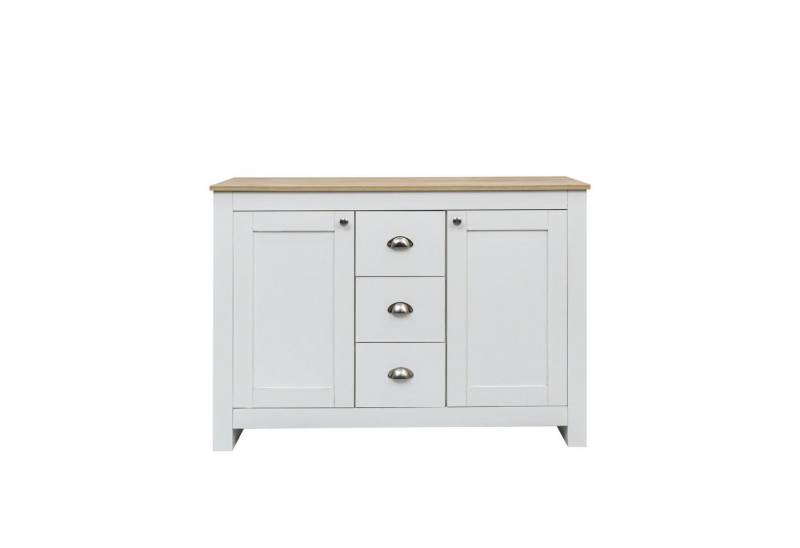 Gotagee Sideboard Holz-Sideboard Silbernen Griffen Verstellbarem Regal Türen Schubladen von Gotagee