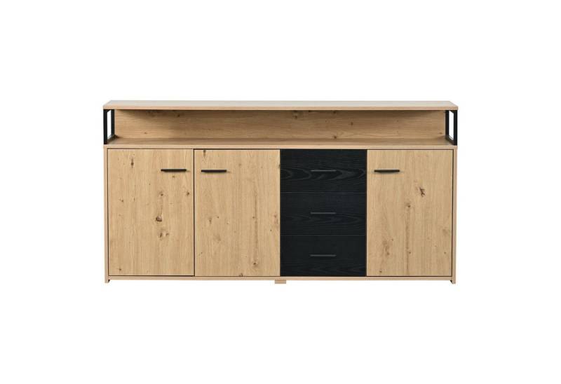 Gotagee Sideboard Industrielles Sideboard Kommode Küchenschrank Highboard Metallgriffe, Highboard mit Metallgriffe für Schlafzimmer & Wohnräume & Büro von Gotagee
