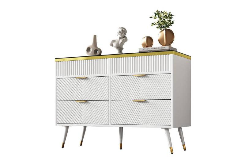 Gotagee Sideboard Kommode aus Bernstein Glas Hochschrank Schließfach Beistellschrank von Gotagee