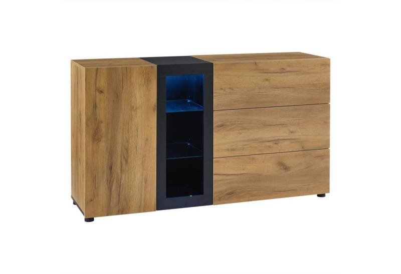 Gotagee Sideboard Modernes Anrichte 140cm Buffetschrank mit 3 Schubladen Kommode Mit LED von Gotagee