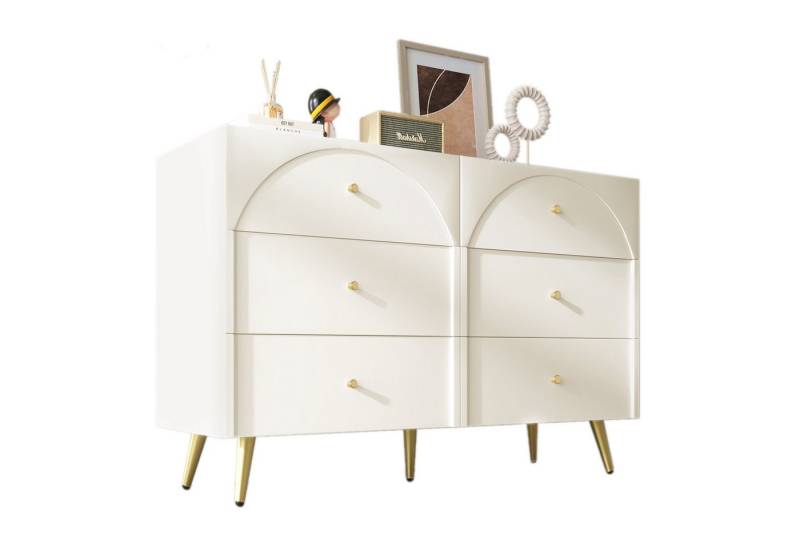 Gotagee Sideboard Schubladenkommode Kommode Highboard Beistellschrank Schließfach Weiß, Weiß Sideboard Highboard für Schlafzimmer & alle Wohnräume von Gotagee