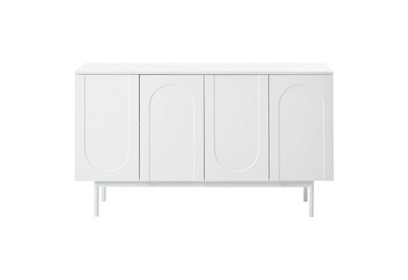 Gotagee Sideboard reinweißes mit 4 Türen im Bogenmuster für Esszimmer und Wohnzimmer von Gotagee