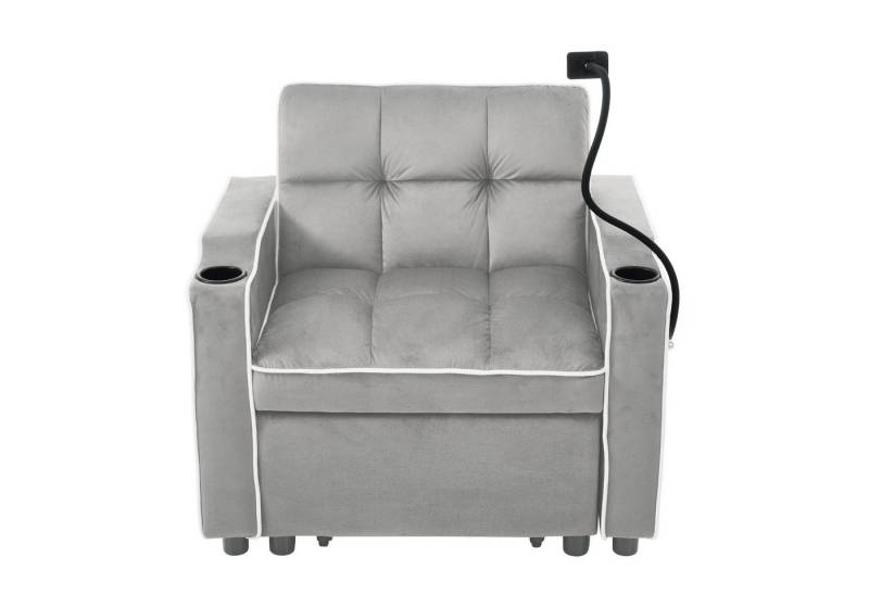 Gotagee Sofa 3-in-1 Ausziehbares Einzel Getränkehaltern und Handyhalter Liegestuhl, Sofa-Liegestuhl von Gotagee