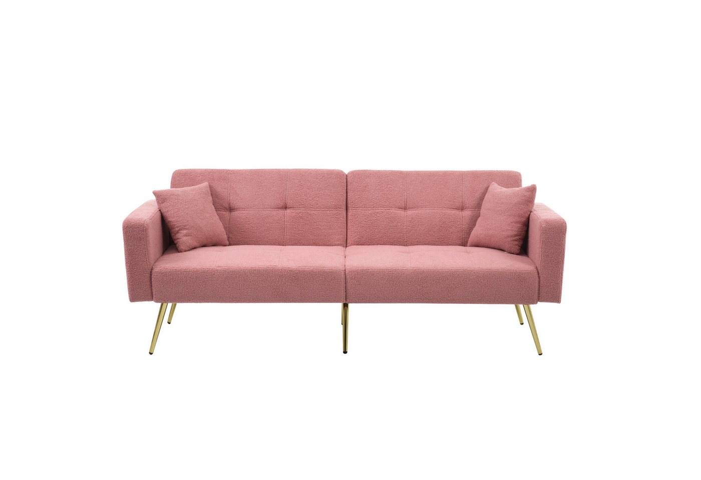 Gotagee Sofa mit Bettfunktion Schlafsofa mit Kissen goldenen Beinen Rosa Gotagee Sofa mit Bettfunktion Schlafsofa mit Kissen goldenen Beinen Rosa von Gotagee