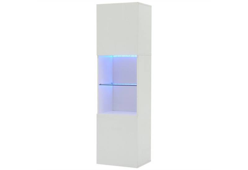 Gotagee Stauraumvitrine 45x35x160cm Hochglanzschwarze Vitrine mit LED-Beleuchtung Lagerschrank Mit Trennwänden aus gehärtetem Glas und LED-Lichtstreifen. Gotagee Stauraumvitrine 45x35x160cm Hochglanzschwarze Vitrine mit LED-Beleuchtung Lagerschrank Mit Trennwänden aus gehärtetem Glas und LED-Lichtstreifen. von Gotagee