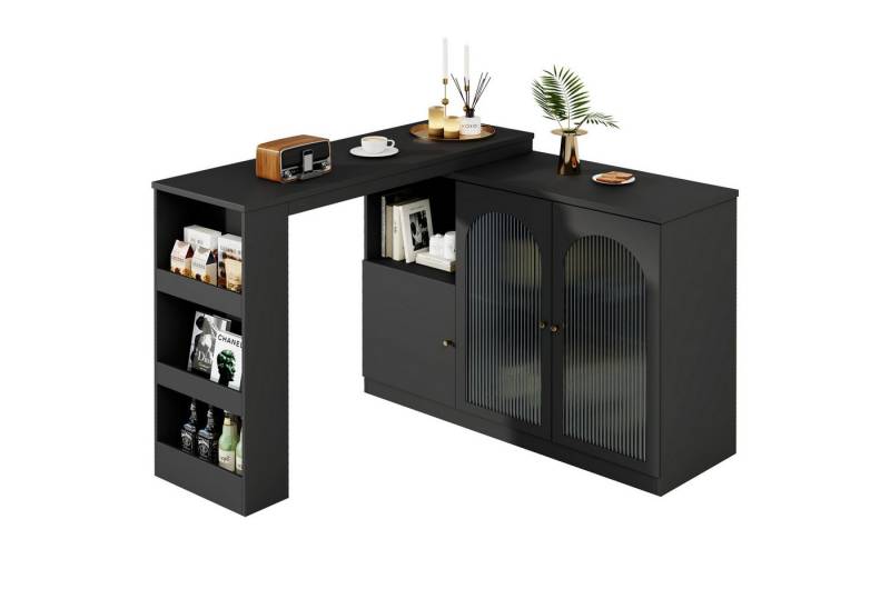 Gotagee Stehtisch Ess- und Barschrank Um 360° einfacher rotierender Glastür, Mit Glastür Gotagee Stehtisch Ess- und Barschrank Um 360° einfacher rotierender Glastür, Mit Glastür von Gotagee