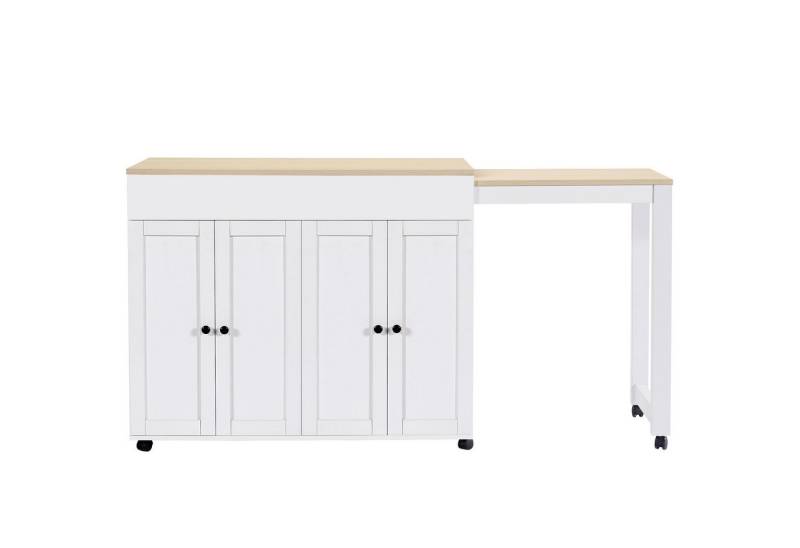 Gotagee Stehtisch Moderner ausziehbarer Stehtisch 118-180×50×94cm ausziehbarer Esstisch, mit sechs AblageflächenStehtisch Bistrotisch von Gotagee