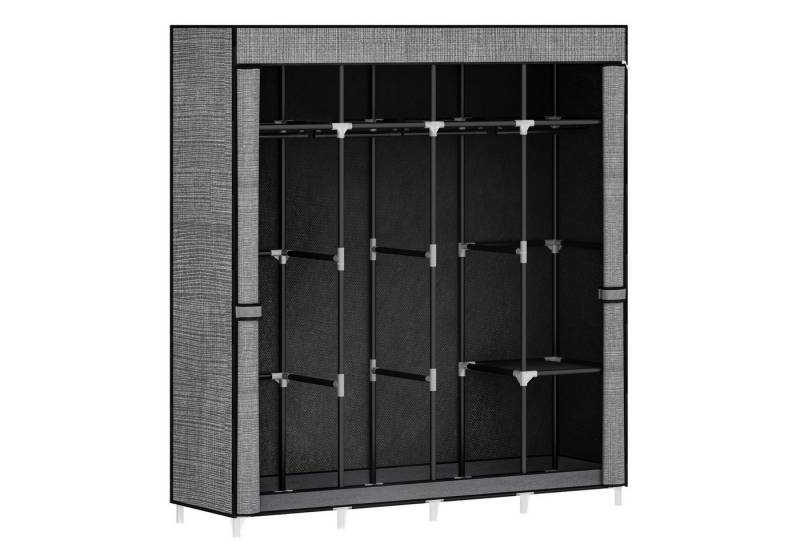 Gotagee Stoffschrank Kleiderschrank,4Kleiderstangen,9Ablageflächen,Kleiderschrank aus Stoff (Einfacher Stoffschrank,geeignet für Schlafzimmer, Schlafsaal,Mietshaus) Tragbarer Kleiderschrank, Kleiderständer, geeignet für Schlafzimmer von Gotagee