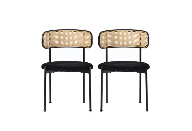 Gotagee Stuhl Samt-Esszimmerstuhl Rattan-Freizeitstuhl Schlafzimmerstuhl Wohnzimmer von Gotagee