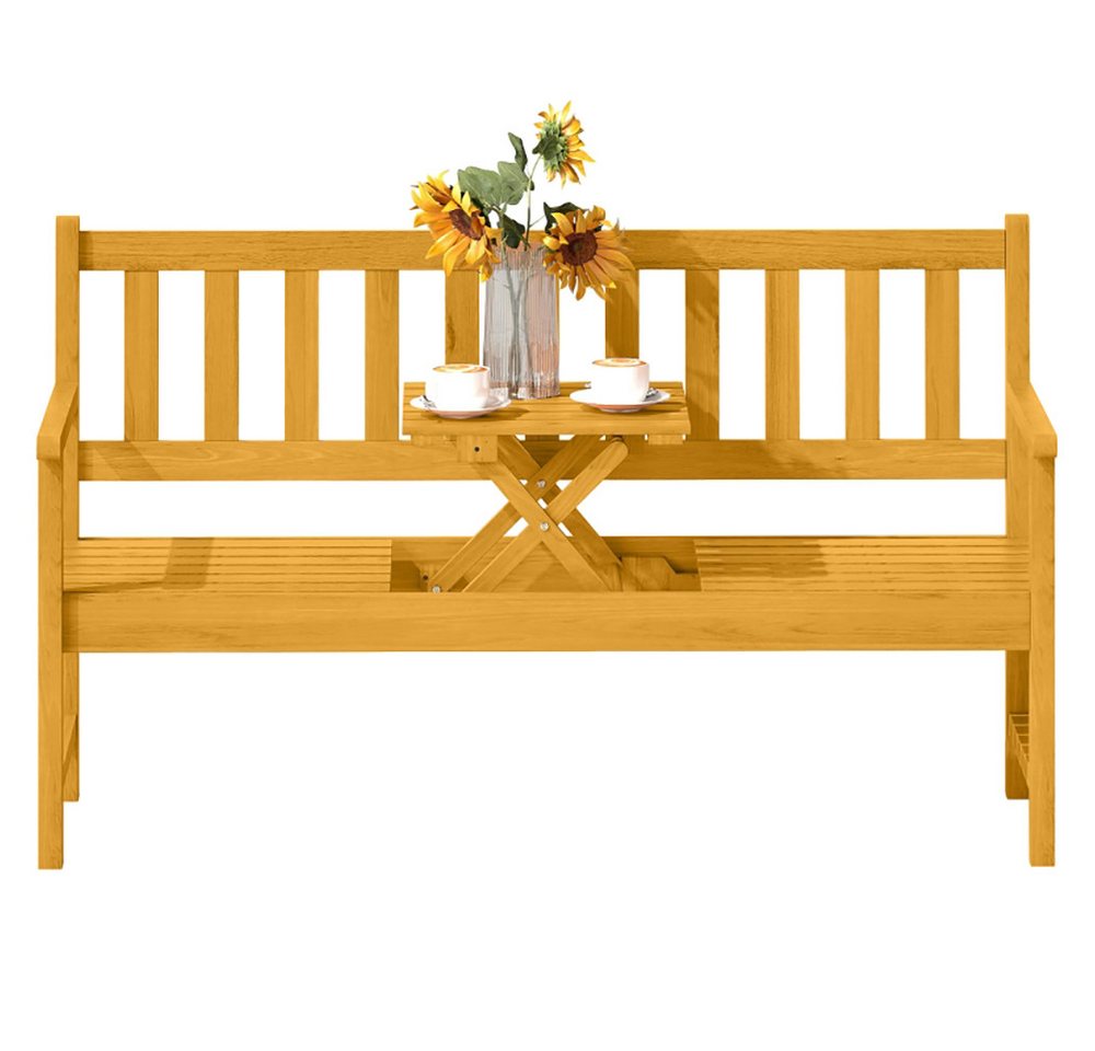 Gotagee Stuhl Wetterfeste 2-Sitzer Gartenbank mit Klapptisch und Armlehnen Teakholz, für Garten und Balkon. Gotagee Stuhl Wetterfeste 2-Sitzer Gartenbank mit Klapptisch und Armlehnen Teakholz, für Garten und Balkon. von Gotagee