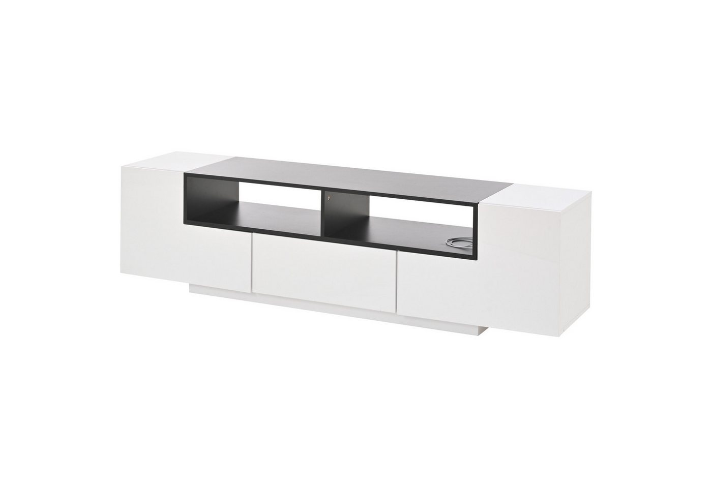 Gotagee TV-Schrank 100cm Standfernsehschrank Mit LED TV-Ständer Fernsehschrank Sideboard Hochglanzweiß,Geeignet für 75-Zoll-Fernseher von Gotagee