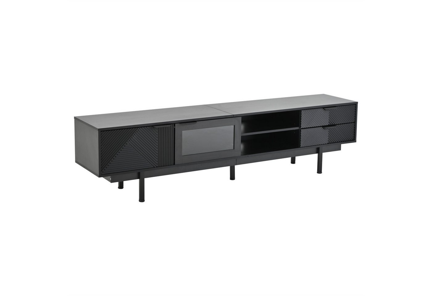 Gotagee TV-Schrank 200cm Fernsehschrank TV-Ständer für 80-Zoll TV modern Wohnraumschrank mit Gesamttragkraft von 45kg,Geeignet für 80-Zoll von Gotagee