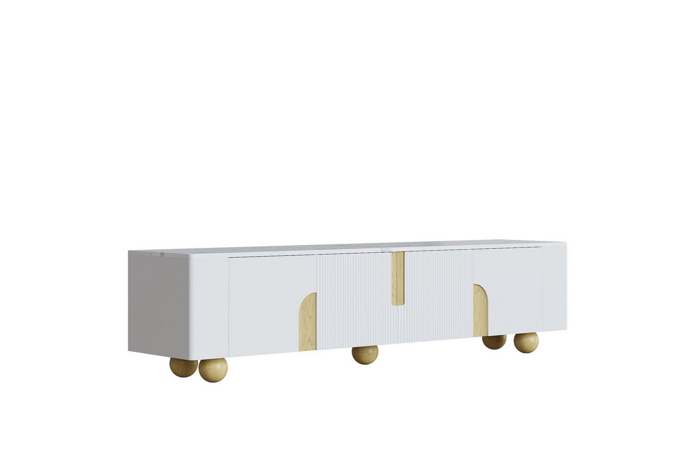 Gotagee TV-Schrank Fernsehschrank TV-Möbel 180 cm Medienkonsole Fernsehregal TV-Lowboard Marmoroptik-Oberfläche, kugelförmige Holzfüße Gotagee TV-Schrank Fernsehschrank TV-Möbel 180 cm Medienkonsole Fernsehregal TV-Lowboard Marmoroptik-Oberfläche, kugelförmige Holzfüße von Gotagee