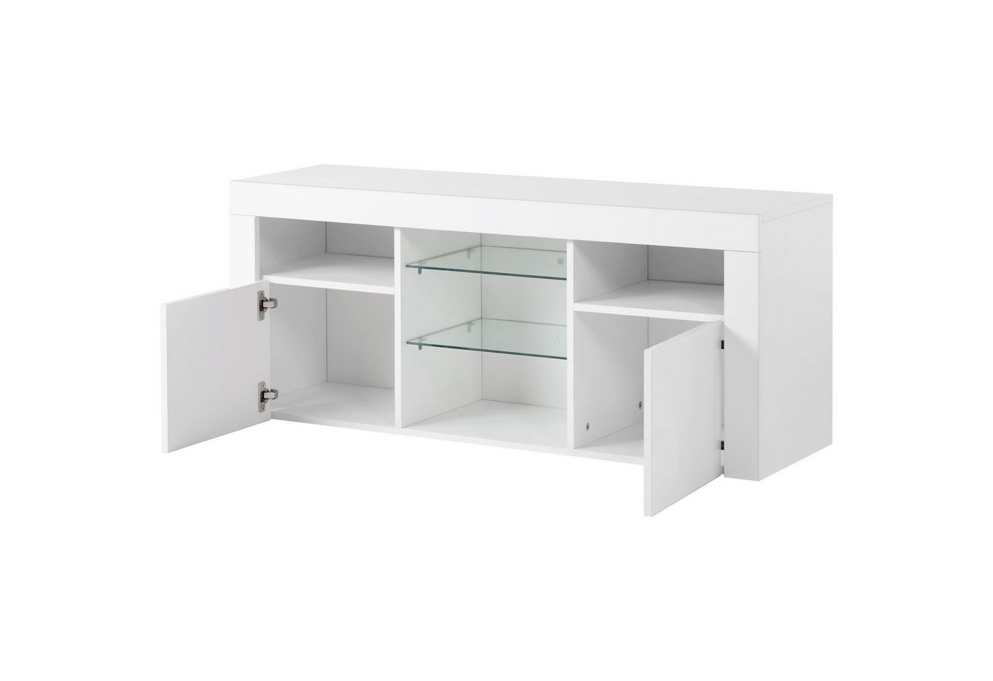 Gotagee TV-Schrank LED-Beistelltisch Weiß TV-Schrank TV-Tisch 120X35X50cm Tisch Anrichte von Gotagee