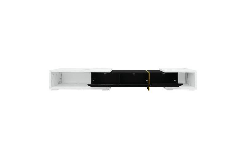 Gotagee TV-Schrank Moderner Lagerschrank 140-260cm variable Länge Sideboards Schrank Mit Drehfunktion und Goldverzierung von Gotagee