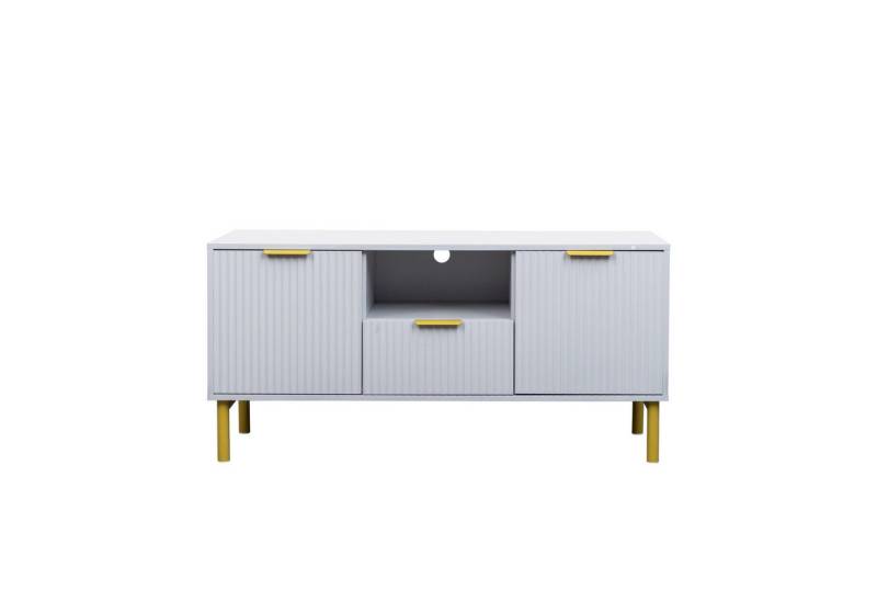Gotagee TV-Schrank TV-Möbel 2 Türen 1 Schublade Wohnzimmerschränke 120x40x58 cm Mit Metallfüße,  dreifache Gleitschiene Gotagee TV-Schrank TV-Möbel 2 Türen 1 Schublade Wohnzimmerschränke 120x40x58 cm Mit Metallfüße,  dreifache Gleitschiene von Gotagee