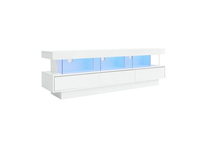Gotagee TV-Schrank TV-Ständer 3 Glasfächern LED Fernsehschrank App-Steuerung Bluetooth LED-Beleuchtung, App-Steuerung, Bluetooth-verbunden Gotagee TV-Schrank TV-Ständer 3 Glasfächern LED Fernsehschrank App-Steuerung Bluetooth LED-Beleuchtung, App-Steuerung, Bluetooth-verbunden von Gotagee