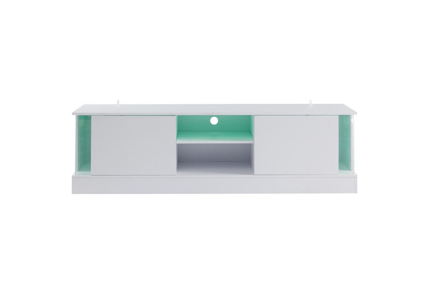 Gotagee TV-Schrank Weißer Hochglanz TV Schrank mit LED und Stauraum Wohnzimmer Lowboard für 70 Zoll Fernseher. von Gotagee