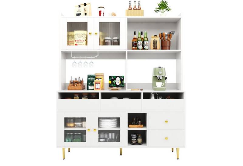 Gotagee Vitrine Restaurant-Hochschrank Schließfach Weinschrank Wohnzimmerschrank mehrschichtigem Stauraum von Gotagee