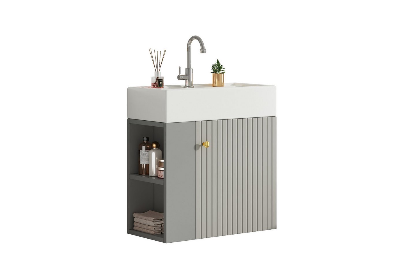 Gotagee Waschbecken Waschtischunterschrank Badezimmermöbel Gästebadmöbel Badezimmerschrank von Gotagee