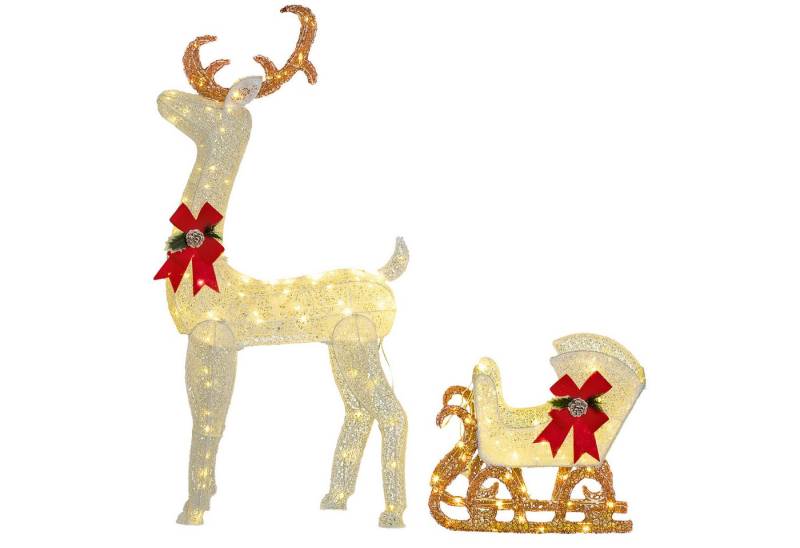 Gotagee Weihnachtsfigur LED Rentier und Schlitten Weihnachtsdeko Weihnachtsbeleuchtung Hirsch Gotagee Weihnachtsfigur LED Rentier und Schlitten Weihnachtsdeko Weihnachtsbeleuchtung Hirsch von Gotagee