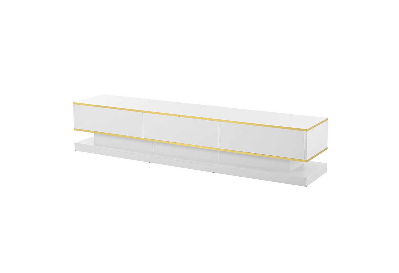 Gotagee Wohnzimmer-Set Hochglanz-TV-Ständer Couchtisch-Set Wohnzimmermöbel-Set 200cm TV-Tisch, Lowboard mit 3 Schubladen Standfernsehschrank von Gotagee