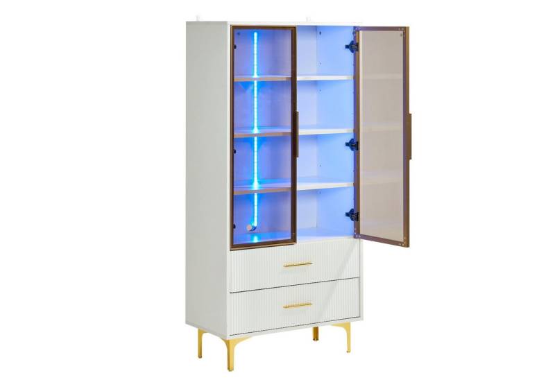 Gotagee Wohnzimmer-Set Sideboard Hochschrank-Set Modern Wohnzimmermöbel-Set mit 2 Vitrinen von Gotagee