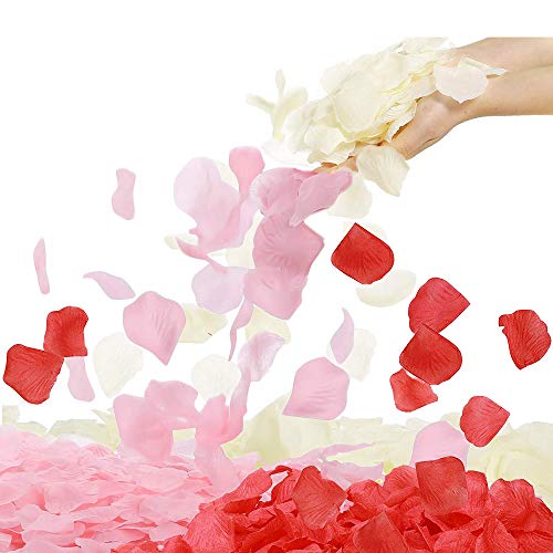 Goter 4000 Stück Mix Farbe Kunstseide Rosenblüten, künstliche gefälschte Rosenblüten für romantische Nacht, Hochzeit Party Vase Dekor, Event, Party von Goter