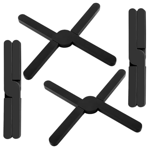 Gotetiso 4 Stück Silikon Topfuntersetzer Hitzebeständig Faltbare Silikon Untersetze Topf Untersetzer Zusammenklappbar Kreuz-Silikon Heißer Topf Halter Untersetzer für Heiße Töpfe Pfannen Teller von Gotetiso
