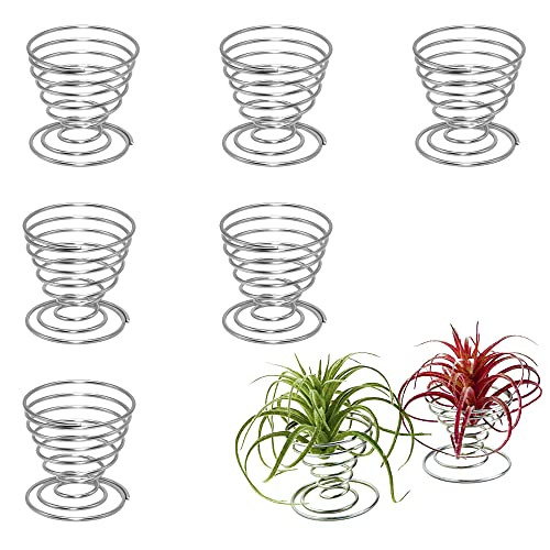 Gotetiso 6 Stück Luftpflanzen Halter Luftpflanzenhalter Edelstahl Rack Air Plant Vase Air Pflanzen Rack Geometrische Luft Pflanze Halter Tillandsien Display Rack Luftpflanzen Tillandsia Halter Stehend von Gotetiso