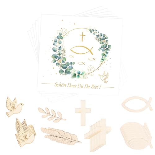 Gotetiso 60 Stück Servietten Kommunion und 40 Stück Fischdekoration aus Holz Servietten Fisch um Eukalyptus Weiß 'Schön Dass Du Da Bist!' Tischdeko Servietten Streudeko Kommunion für Taufe Geburtstag Gotetiso 60 Stück Servietten Kommunion und 40 Stück Fischdekoration aus Holz Servietten Fisch um Eukalyptus Weiß 'Schön Dass Du Da Bist!' Tischdeko Servietten Streudeko Kommunion für Taufe Geburtstag von Gotetiso
