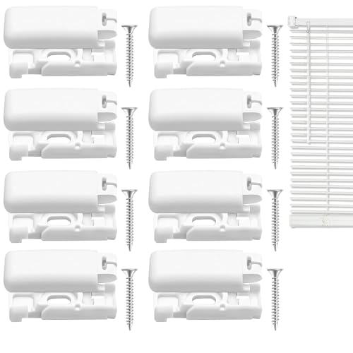 Gotetiso 8 Stück Plissee Ersatzteile Klemmträger Plissee Spannschuhe Spannschuh Faltstores Plissee Halterung Universal Plissee Zum Bohren Spannschuhe für Verspannte Plissees Kunststoff Ersatzteile von Gotetiso