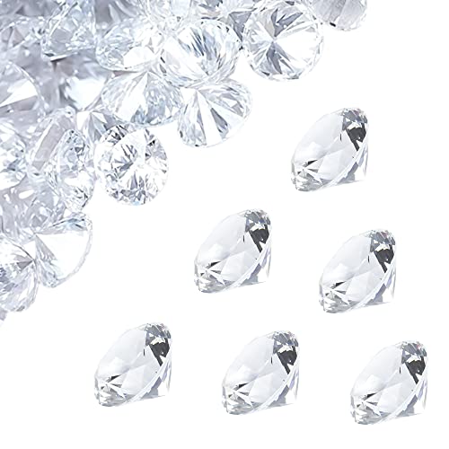 Gotetiso Diamanten Deko 30 Stück Diamantkristalle Brillanten Glasdiamanten 20mm Klare Kristalledelsteine Glas Deko Streudeko Hochzeit Deko Transparent Diamanten Kristall Tischdeko von Gotetiso